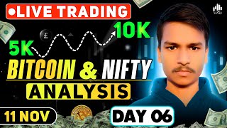 BTC Live Trading Hindi  11 November Nifty Live Trading Delta Exchange India livetrading [upl. by Andromeda723]