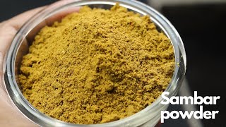 sambar powder recipe  homemade sambar masala podi recipe [upl. by Rhpotsirhc537]