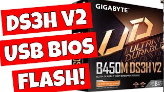 How To Flash The BIOS Gigabyte B450M DS3H V2 Ready For Ryzen 5000 Series [upl. by Hanej]