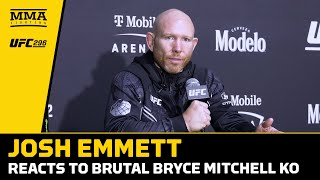 Josh Emmett Reacts To Brutal Bryce Mitchell KO Its Hard To Celebrate  UFC 296  MMA Fighting [upl. by Nwahsed867]