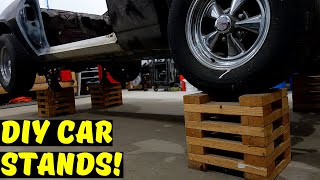 DIY Wooden Car Stands Wheel Cribs [upl. by Nylodnewg]