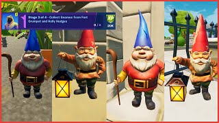 Collect Gnomes from Fort Crumpet and Holly Hedges All Gnome Locations Week 5 Fortnite Challenge [upl. by Rosmarin]