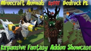 Expansive Fantasy Addon Showcase v203 4k 60fps Minecraft Bedrock PE Animals Ep197 [upl. by Eelan]