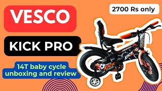 VESCO KIDS CYCLE  14T kick pro bicycle review [upl. by Erusaert]