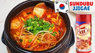 RESEP SUNDUBU JJIGAE BAHAN SIMPLE RASA RESTORAN KOREA SOP TAHU PEDAS ALA KOREAN DRAMA [upl. by Lrad]