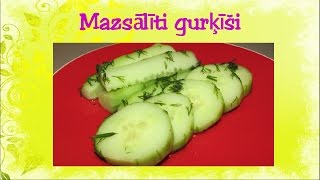 Ātrā mazsālīto ģurķīšu recepte Mazsālītu gurķu recepte Video recepte 78 sērija [upl. by Aitsirk]