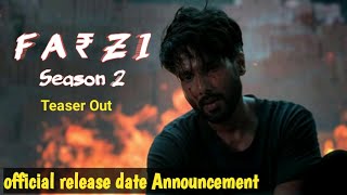 FARZI SEASON 2 RELEASE DATE ANNOUNCEMENT farzi [upl. by Ophelie769]