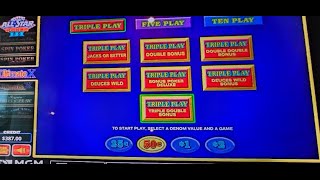 Triple Double Video Poker Jackpot Pursuit at High Limits [upl. by Ecinaej]