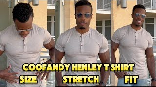 COOFANDY Henley T Shirt With Muscle Stretch [upl. by Cleodal]