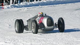 1936 Auto Union Type C V16 Sounds amp SLIDING on the ICE [upl. by Etnoek]