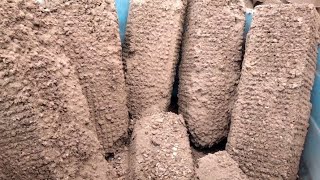 Grittiness overloaded brown dirt 🤎 sand mix dry crumbling in tub satisfying ASMR sounds [upl. by Marybella]