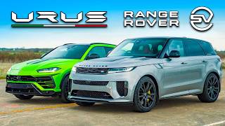 New Range Rover SV v Lambo DRAG RACE [upl. by Inittirb]