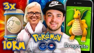 Pokemon GO  MUM CATCHES DRAGONITE  x3 10km EGGS [upl. by Juley75]