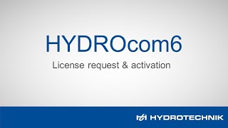 Analysis Software HYDROcom6 license request amp activaion [upl. by Esinaej]