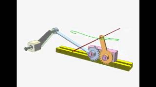 Gear slider crank mechanism 1 [upl. by Esineg]