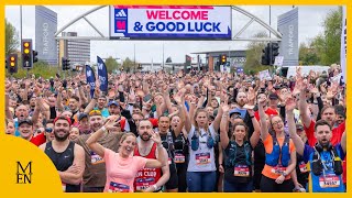 Thousands run Manchester Marathon 2024 raising millions for charity [upl. by Ona774]