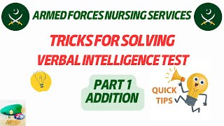 Tricks for solving verbal intelligence test 2024  AFNS Guideline [upl. by Fosque24]