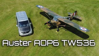 Auster AOP6 TW536 Drone filmed on a glorious sunny summers day aviation auster draycotfarm [upl. by Nadabb]