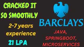 27 Years Interview Experience  Java  Spring Boot  Microservices  SQL  Barclays [upl. by Velasco]