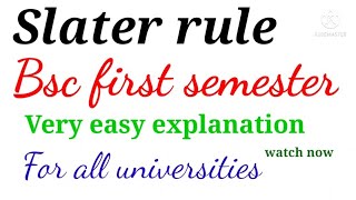 Slater rule bsc first semester inorganic chemistry in easy way [upl. by Jordison]