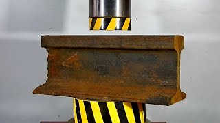 HYDRAULIC PRESS vs RAILWAY RAILS [upl. by Tillford]