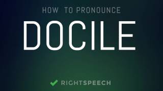 Docile  How to pronounce Docile [upl. by Ycniuq]