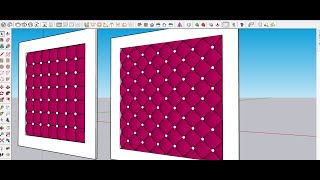 How to create a Tufted Headboard Design and Button in SketchUp [upl. by Eanehs]