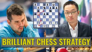 Brilliant chess strategy  Wei Yi vs Ian Nepomniachtchi  Tata Steel 2024 [upl. by Nhar]