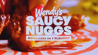 WENDYS  WENDYS COMMERCIAL 2024  WENDYS SAUCY NUGGS ANYTHING IS SAUCIBLE AVAILABLE IN 7 FLAVORS [upl. by Mcripley]