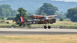 Auster B5 Auster AOP9 GBURR arrival at RNAS Yeovilton Air Day 2018 [upl. by Aicilana144]