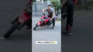 What is GRAVITY😂🤣 farazstuntrider superbikes hayabusa sportbike [upl. by Queri682]