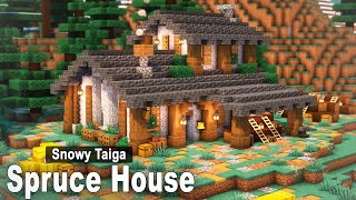 Minecraft How to build a Spruce House  Easy Tutorial [upl. by Ardnuassac]