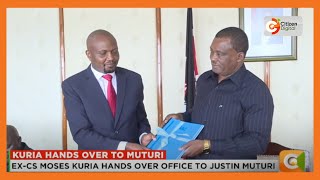 ExCs Moses Kuria hands over office to Justin Muturi [upl. by Franklyn]