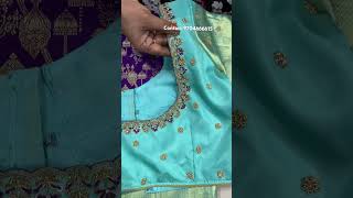 Lavender saree and blouse blouse cutwork cutworkblouse butidesign blousedesign maggamwork [upl. by Aivatra373]