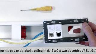 Montage van databekabeling in de GWO 6 wandgootdoos [upl. by Ellenod]