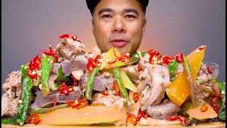 SPICY PORK BACKBONE MEAT TILAGA  RECIPE OF TINOLA AND NILAGA  ENGLISH SUBTITLE  MUKBANG ASMR [upl. by Zandt]