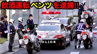 【飲酒運転ベンツを逮捕‼️】飲みながら運転するベンツ vs 大量の警察‼️ 取り締まり サイレン 緊急走行 [upl. by Wixted]