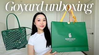 GOYARD MINI ANJOU UNBOXING  tryon first impressions review [upl. by Labotsirhc]