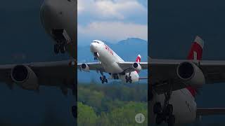 SWISS Airbus A340300 Takeoff at Zurich International Airport ZRHLSZH shorts [upl. by Maghutte]