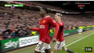 Kobbie Mainoo Goal vs liverpool  Manchester United vs Liverpool 21 Highlights 2025 [upl. by Celio]