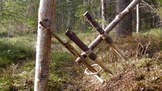 Primitive Survival Trap  The Feather Spear Trap [upl. by Rudolf101]