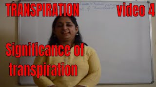 Significance of transpiration BIOLOGY  ICSE CBSE Exam prepration [upl. by Nitaj]