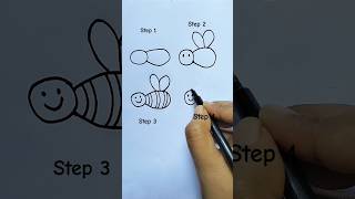 মৌমাছি আকা শিখুন 🐝 bee shortvideo drawing shorts [upl. by Phila]