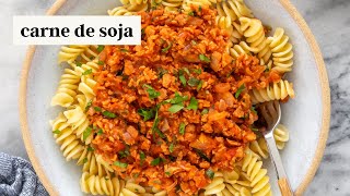 CARNE DE SOJA  Como fazer proteína de soja PTS simples e saborosa 🍝 [upl. by Nilyak]