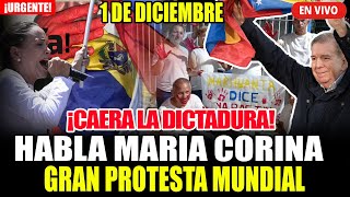 🔴¡URGENTE HABLA MARIA CORINA PROTESTAS MASIVAS EN VENEZUELA Y EL MUNDO HOY 01 DE DICIEMBRE [upl. by Peri]