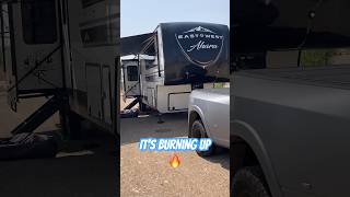 Heat in a 5th wheel 🔥 fulltimerv vacation heat summer rv desert ram [upl. by Ppilihp]