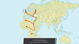 Possíveis Rotas de Deslocamentos dos Hominídeos [upl. by Stafani]