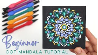 EASY Beginner Dotting Tutorial  How to paint a dot mandala for Beginners [upl. by Annabell222]