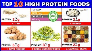 Top 10 High Protein Foods  Vegetarians [upl. by Astrid]