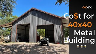 How much does a 40x40 Weld Up Red Iron Metal Building Cost in Texas  WolfSteel Buildings [upl. by Bebe]